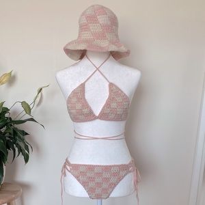 Summer Crochet bikini and hat set